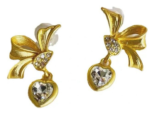 Aretes De Mujer De Plara Ley 925, Dorados Con Pedreria 