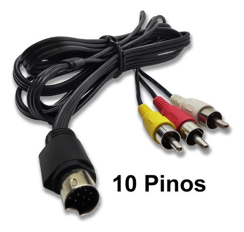 Cabo De Audio E Video S-video Mini Din Rca 1,80m 10 Pinos