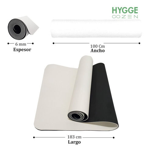 Imagen 2 de 10 de Mat Yoga Súper Ancha Xxl Colchoneta Bicolor Tpe 6mm + Funda