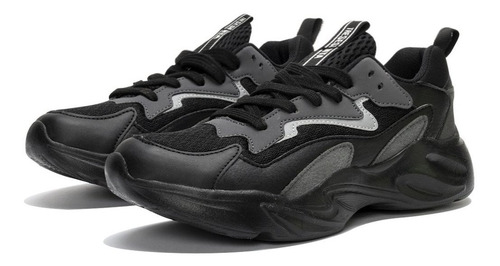 Imagen 2 de 4 de Tenis Negros Con Gris Mujer Marca 360 Modelo Friday