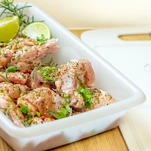 Kit 2 Bandeja Retangular Multiuso De Plástico Branco 7l