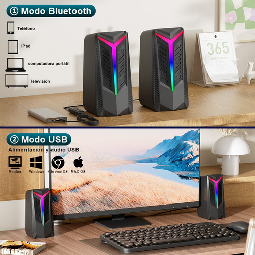 Portable Multimedia Rgb Speaker Altavoz De La Computadora