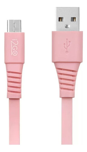 Cabo Micro Usb I2go 1,2m 2,4a Flat Rosa