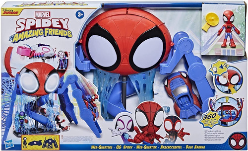 Spiderman Playset Spidey Aracnocuartel Figura Vehiculo F1461