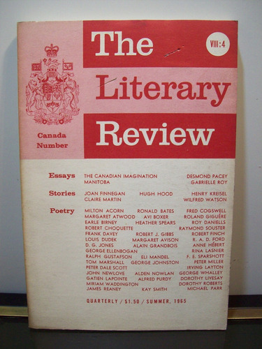 Adp The Literary Review N° 4 Pacey, Roy, Kreisel, Watson