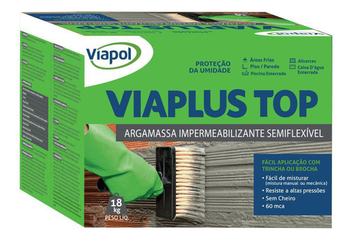 Viaplus Top Argamassa Impermeabilizante Semiflexível 18kg