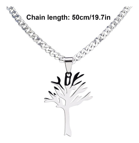 Collar De Árbol De Acero Inoxidable Colgante De Árbol Joyerí