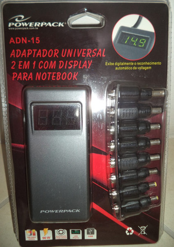Adaptador Universal 2 Em 1 Com Display Para Notebook Novo