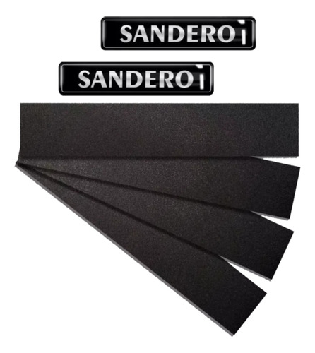 Kit Adesivo Blackout Coluna Porta Lateral + Emblema Sandero