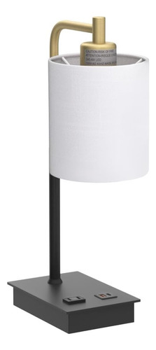 Lámpara De Mesa Táctil 3 Vías Regulable Con Usb Y Tomacorrie