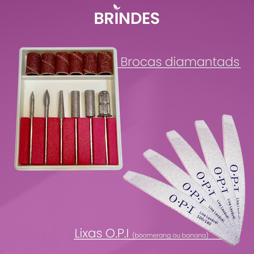 Aparelho Micro Motor Lb 50 Podologia Manicure Kit De Brocas Cor Lilás Liso