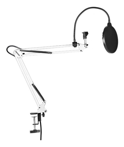 Soporte Para Micrófono Brazo + Filtro Antipop Redondo Elefir