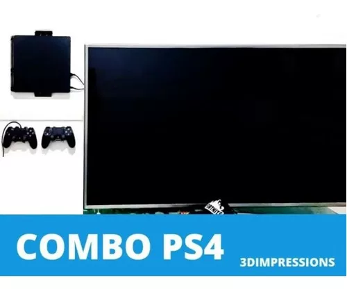 Combo Playstation Soporte Pared Ps4 Slim Fat + Joysticks