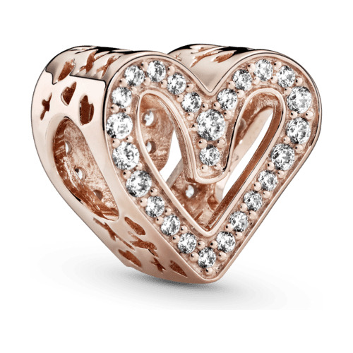 Charm Pandora Resplandeciente Con Forma De Corazón, Diseño D