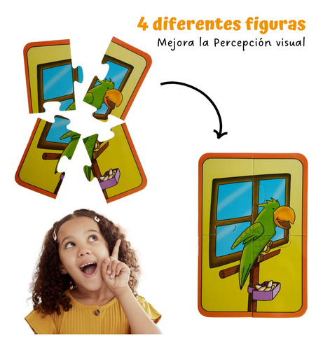 Rompecabezas Preescolar Mascotas - Material Didáctico Niños