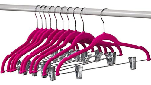 Home-it 10 Pack Perchas Con Clips - Pink