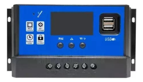 Controlador De Carga Regulador Solar 60a Pwm 60 Amp Usb Lcd