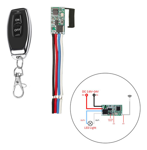 3 Rf 433mhz Secure Mini Relé Inalámbrico En La Antena