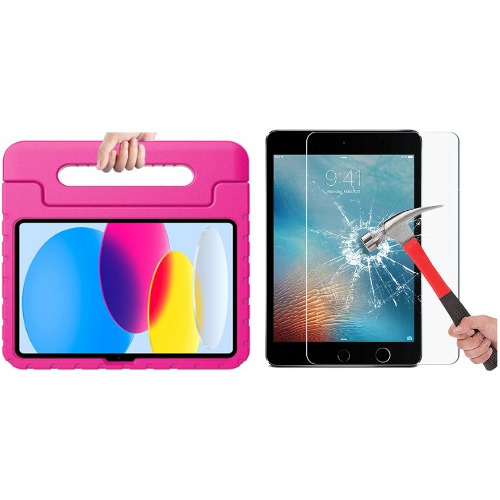 Combo Funda Maletín + Vidrio P/ iPad Mini 6° Gen Ideal Niños