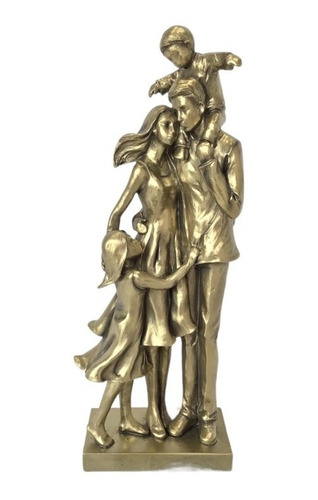 Figura Decorativa Familia Con Hijo E Hija