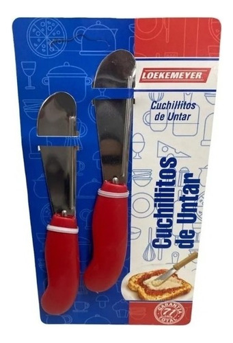 Cuchillo Untar Loekemeyer X2 Acero Inoxidable Mango Plastico Color Acero/rojo