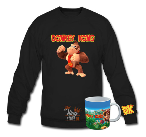 Poleron Polo + Taza, Donkey Kong, Mario Bros, Videojuego, Fans, Xxl / Thekingstore 