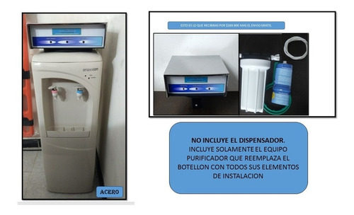 Purificador De Agua Ozono Sustituto Botellon Acero + Envio