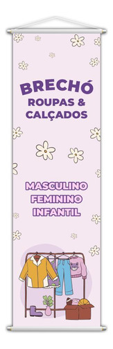 Banner Brechó Masculino Feminino Roupas E Calçados 100x30cm