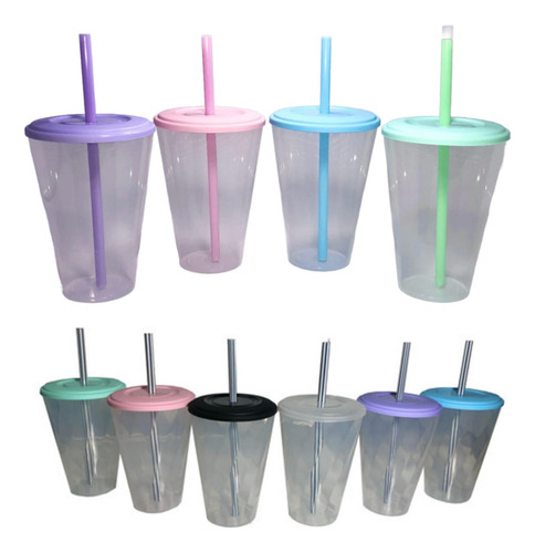 Vaso Transparente Con Tapa Sorbete Grande 420cc X40