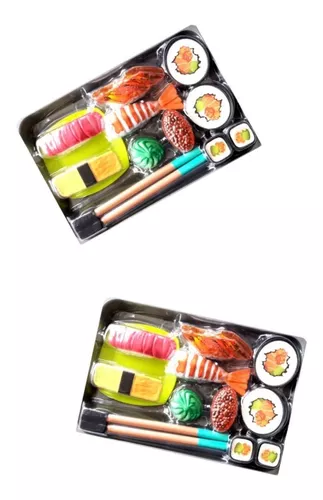 Jogo 2 Comidas Japonesa Sushi Infantil Brinquedo Cozinha Toy