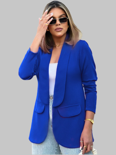 Blazer Social Feminina Plus Size Alfaiataria Trabalho Chique