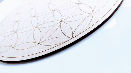 Imagen 5 de 7 de Flor De La Vida Pirograbado Laser 25cm - Mdf / Fibrofacil