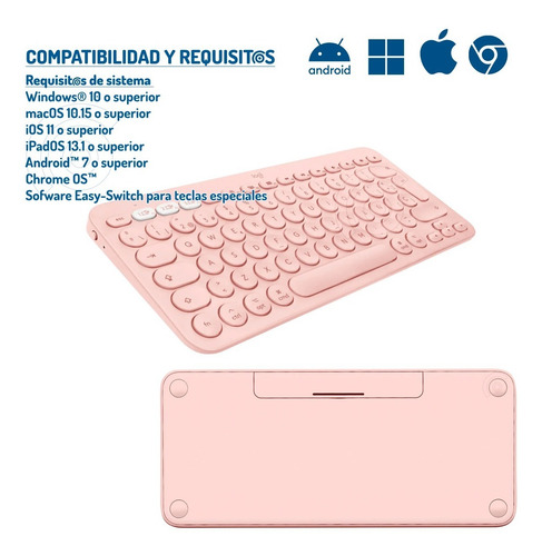 Imagen 3 de 6 de Teclado Bluetooth Logitech K380 Español Para iPad Tablet Mac
