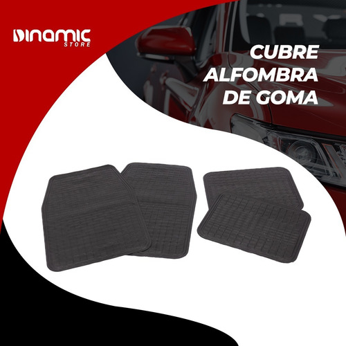 Imagen 2 de 7 de Cubre Alfombra Universal De Goma 4 Piezas Auto Pvc