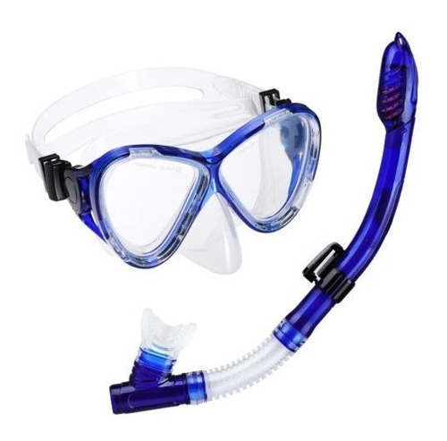 Imagen 1 de 6 de Azules Mares Snorkel Set Combo Máscara Adulto Buceo Buceo Bu