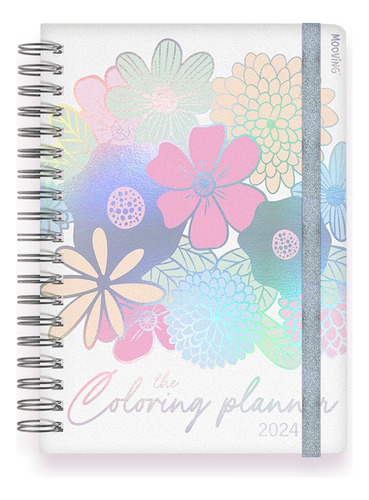 Agenda Mooving 2024 15x21cm Coloring Planner Semanal Color De La Portada Blanca