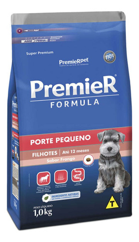 Alimento Premier Super Premium Formula Para Cachorro Filhote De Raça Pequena Sabor Frango Em Sacola De 1kg