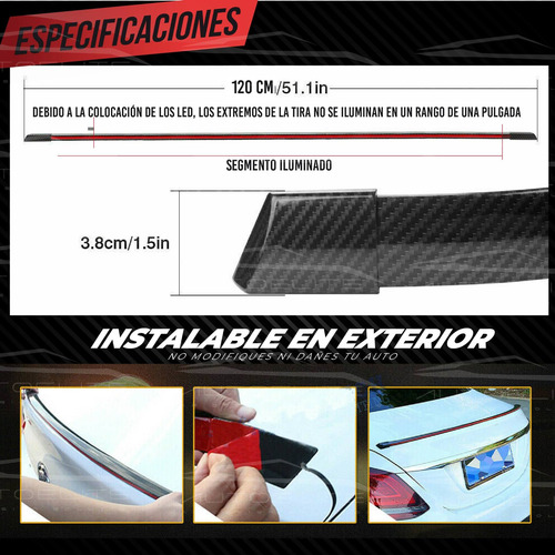 Alerón Spoiler Universal Led 120cm 5 Funciones Secuenciales