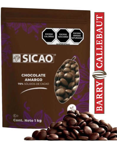 Chocolate Semi Amargo 70% Sicao 1 Kg Reposteria Callebaut