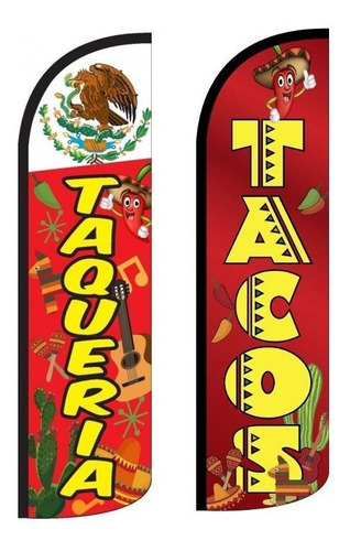 2 Banderas Taqueria Y Tacos Swooper Publicitarias Repuestos 
