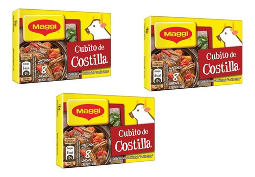 Cubito De Costilla Maggi 8und Pack De 3 Unidades 