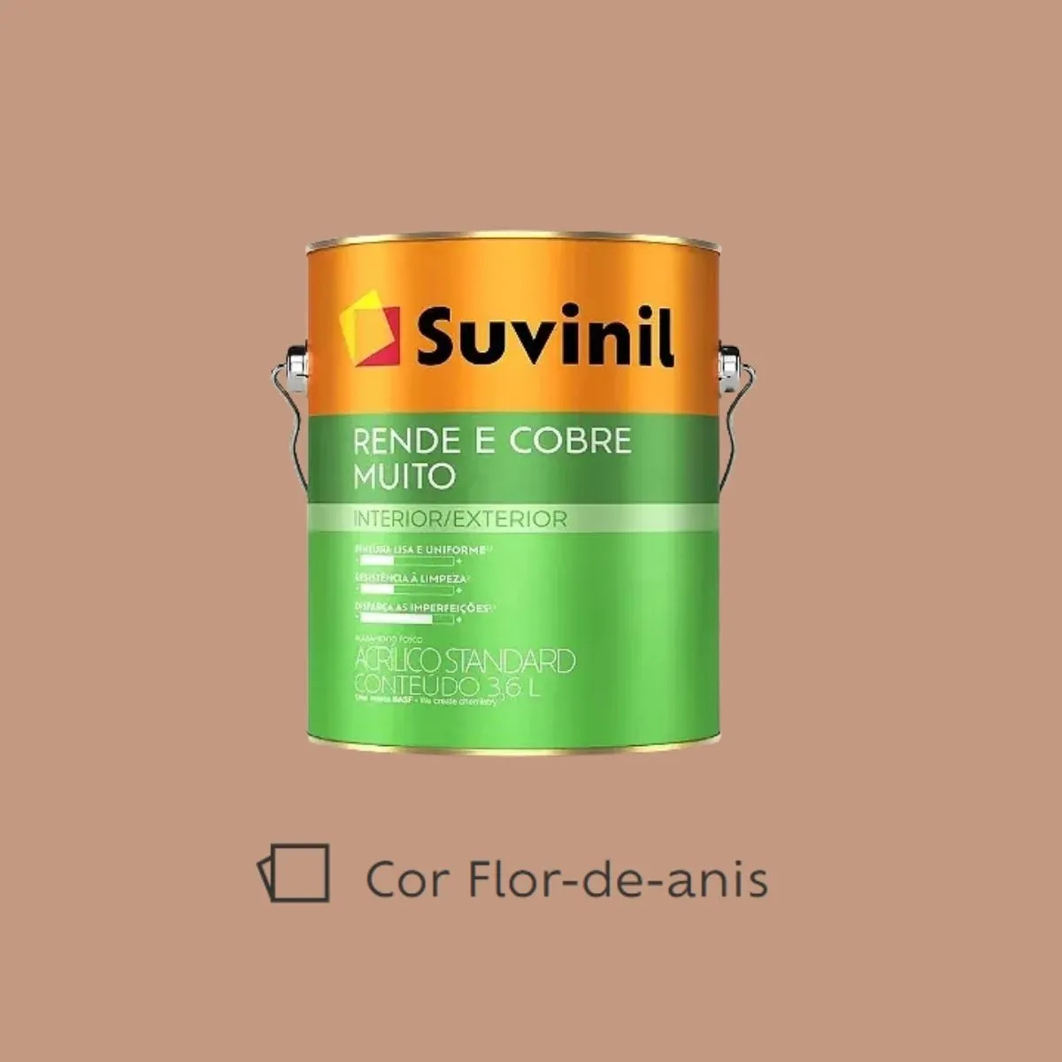 Tinta Rende & Cobre Muito Standard Suvinil - Cores Acabamento Fosco Cor Flor De Anis