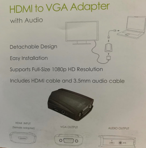 Adaptador Minix Hdmi A Vga Con Audio