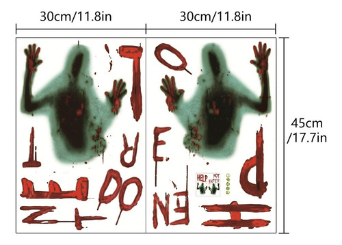 5 Handprint Decoraciones Accesorios De Halloween Calcomanía