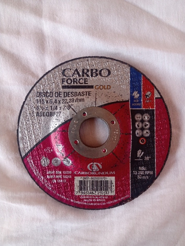 Imagem 2 de 2 de Disco De Desbaste, Aço E Inox, Carbo Force Gold