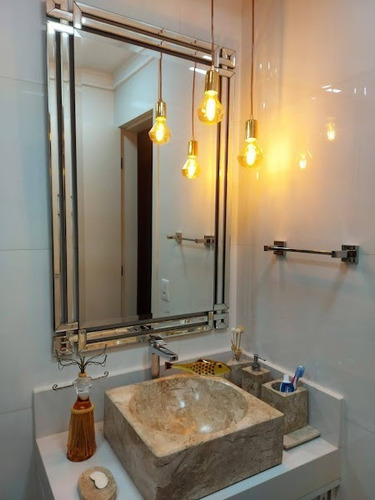 Imagem 3 de 8 de Espelho Veneziano 110cm X 70cm Sala Lavabo Banheiro