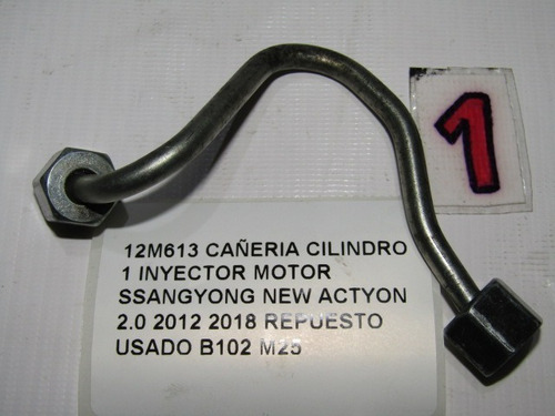 Cañeria Cilindro 1 Inyector Ssangyong New Actyon 2.0 2012-18