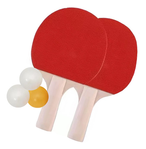 Set De Ping Pong 2 Paletas + 3 Pelotas Tenis De Mesa Madera