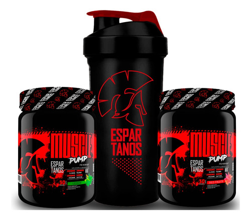 Kit 2x Pré Treino Muscle Pump 300g + Shaker - Espartanos