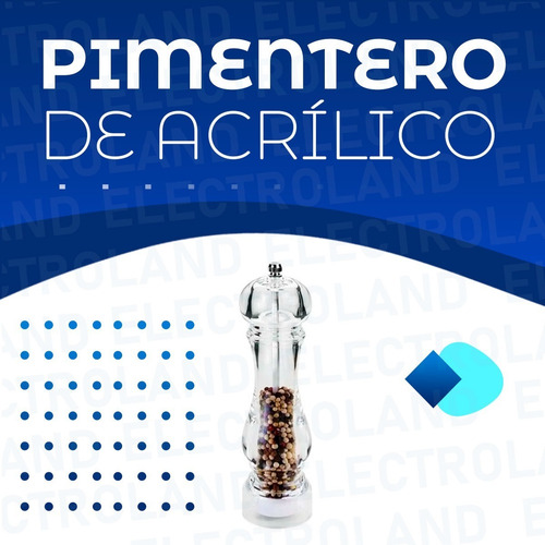 Imagen 2 de 10 de Pimentero Molinillo Sal Pimienta Acrílico Regulable Cocina